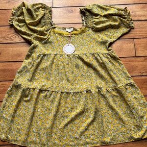 NWT Umgee Ditsy‎ Floral Babydoll Dress Flowy Lightweight Oversized Women's Sz L